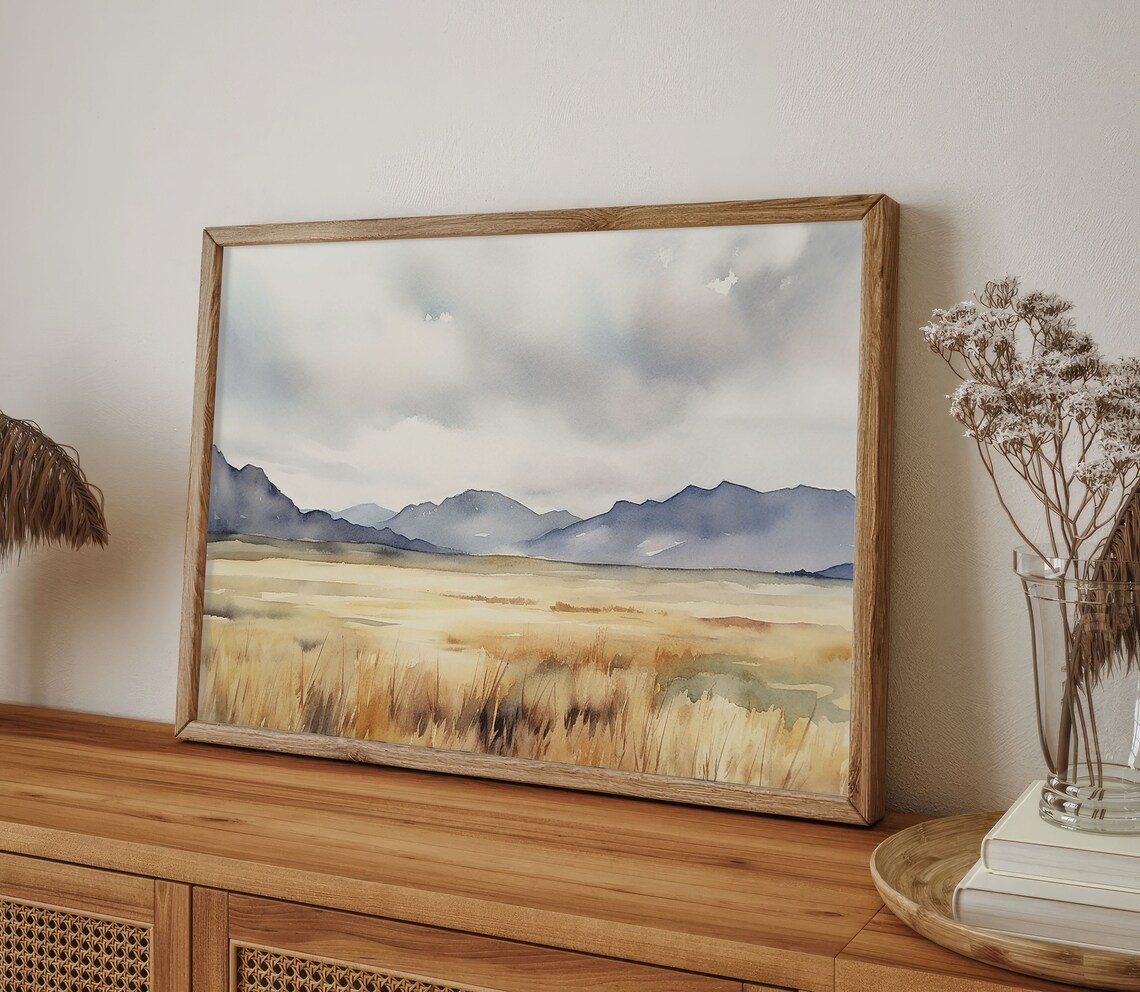 Teton Valley Watercolor Print, Idaho Mountain Landscape - Image 3