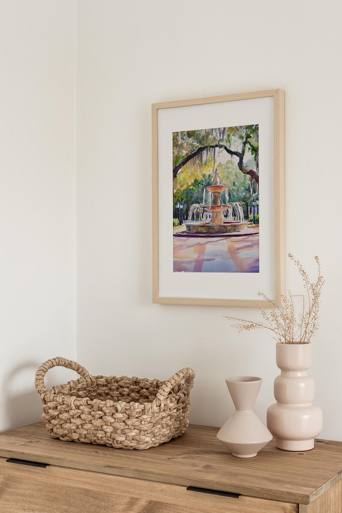 Forsyth Park Savannah Watercolor Travel Poster - Image 3