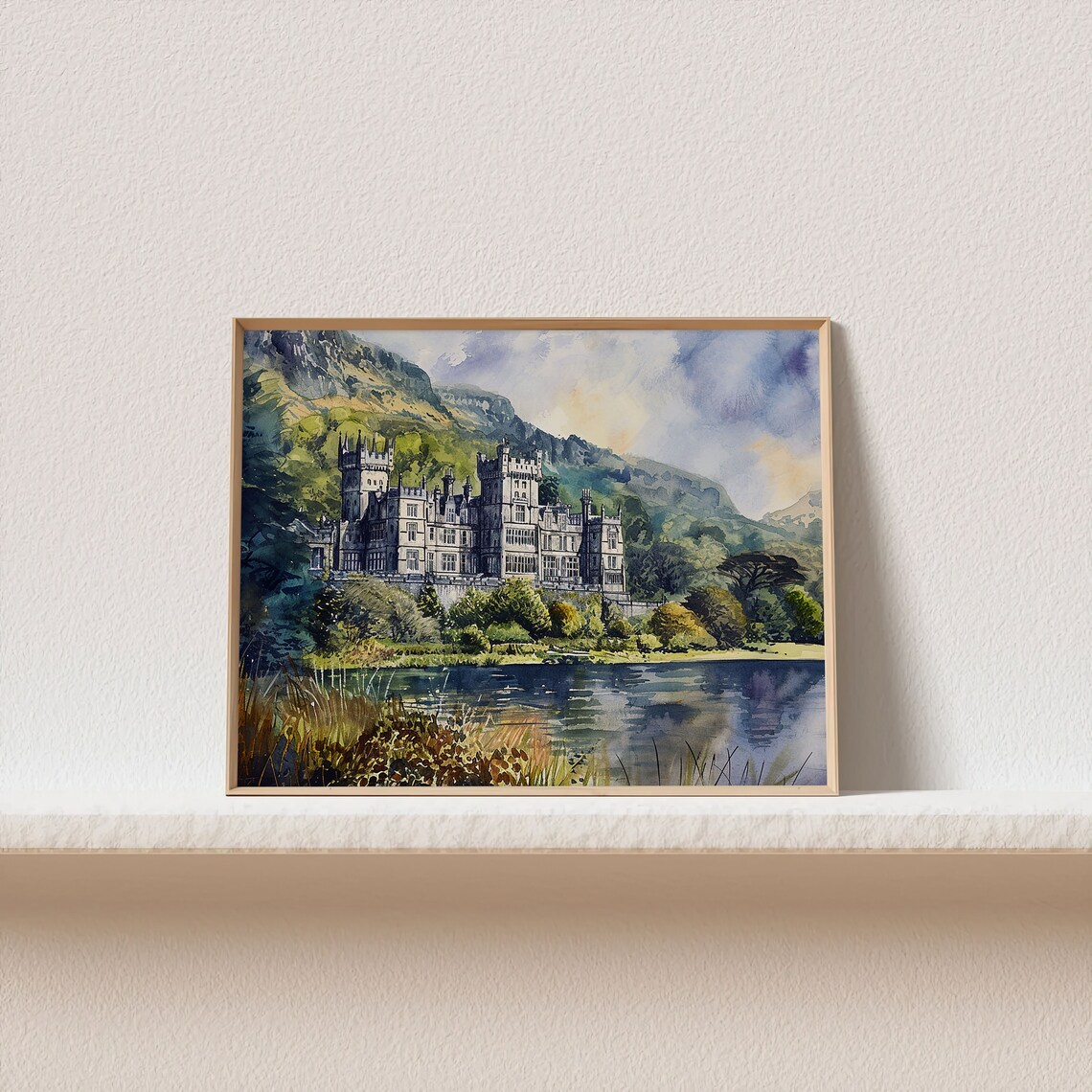 Kylemore Abbey Watercolor Art Print, Galway Travel Poster - Image 2