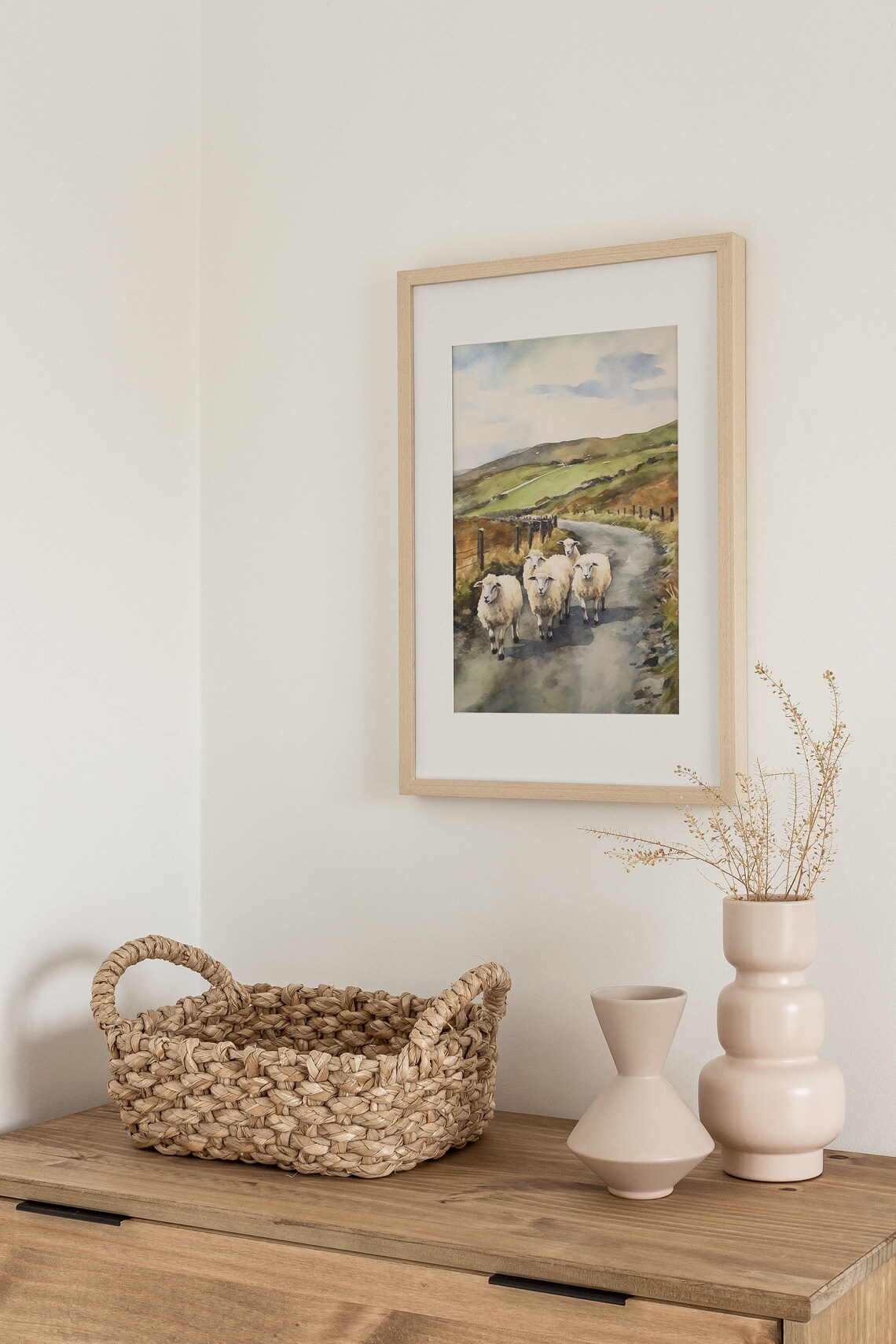 Irish Sheep Watercolor Print, Rustic Farmhouse Decor - Image 4