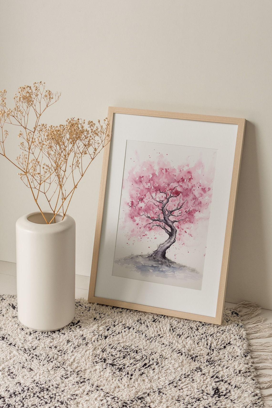 Sakura Blossom Tree Watercolor Art Print - Image 4