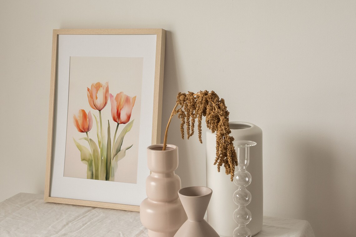 Tulip Painting Watercolor Art Print, Spring Flowers - Image 2