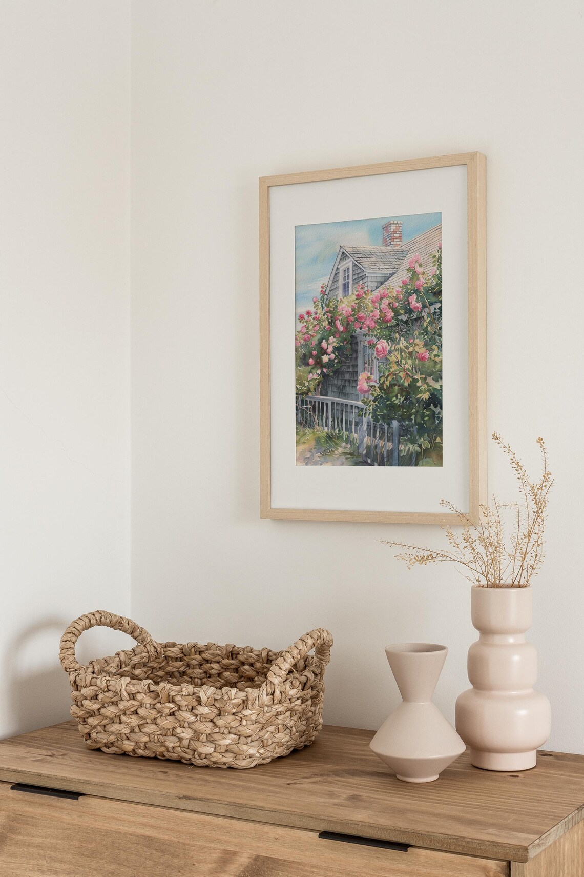 Cape Cod Watercolor Roses Garden Art Print - Image 5