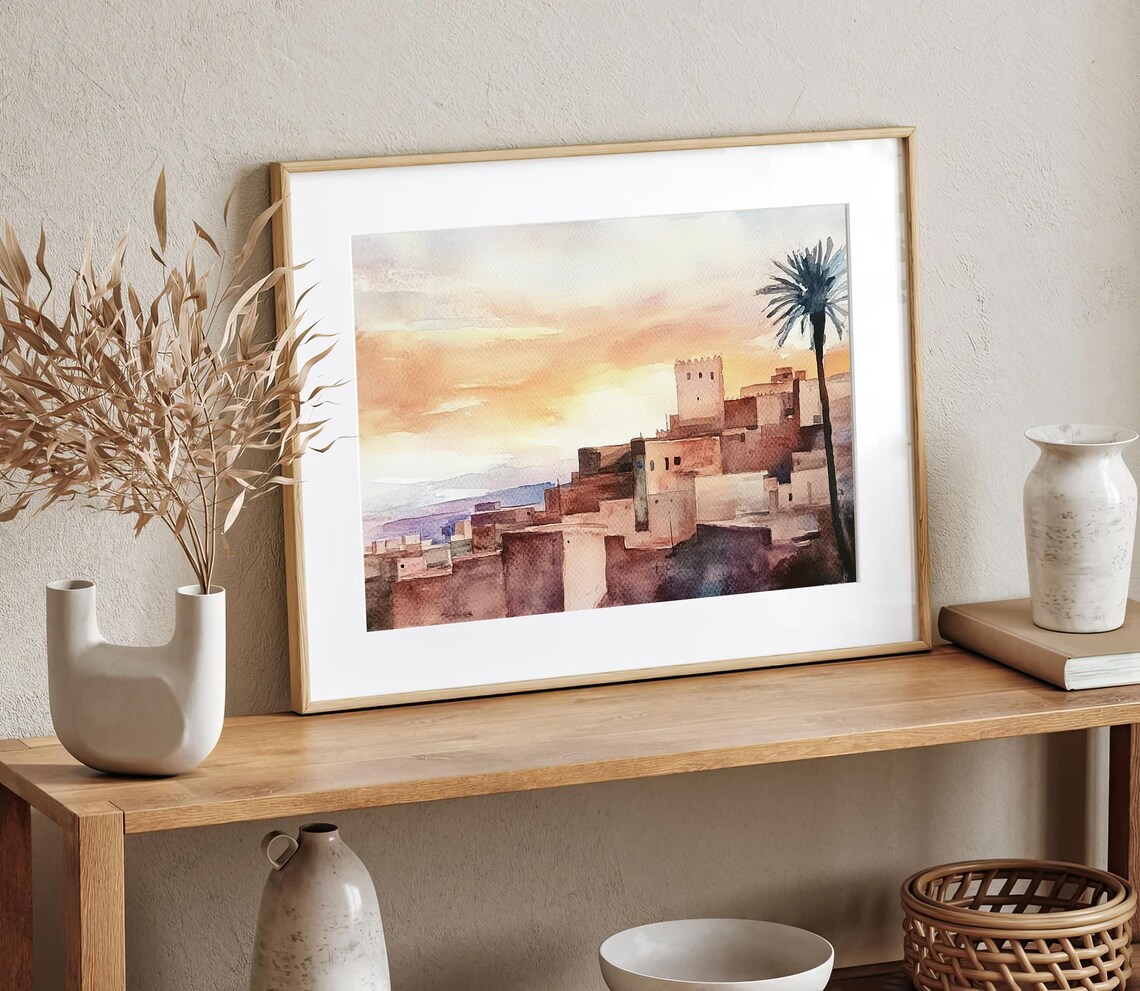 Marrakesh Watercolor Art Print, Morocco Travel Poster - Image 2