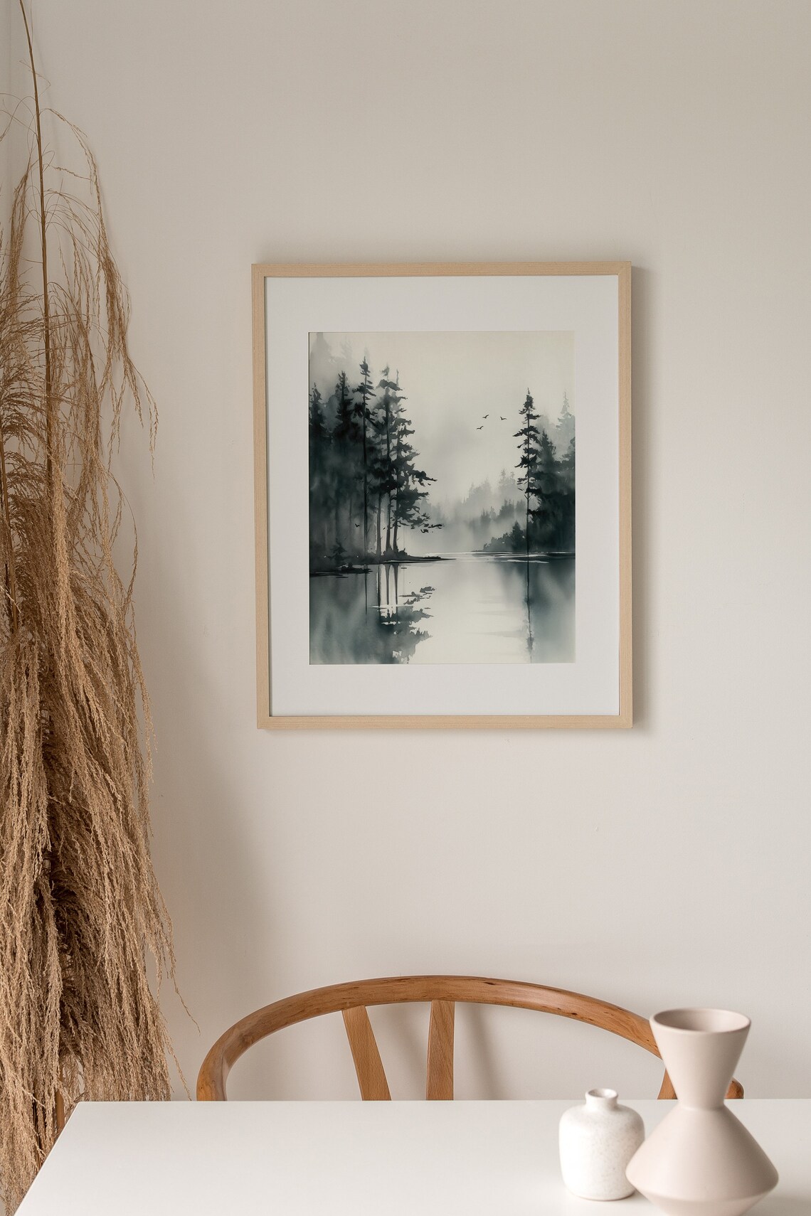 Pacific Northwest Watercolor Oregon Misty Waters Art Print - Image 3