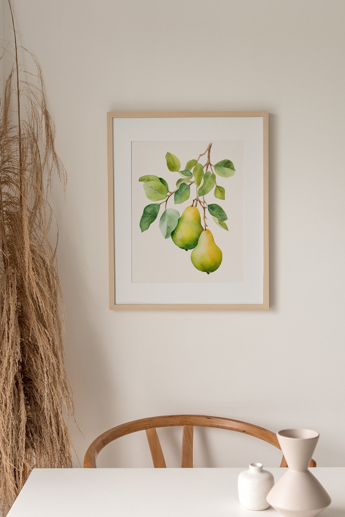 Pear Branch Botanical Watercolor Kitchen Fruit Orchard Poster - Image 3