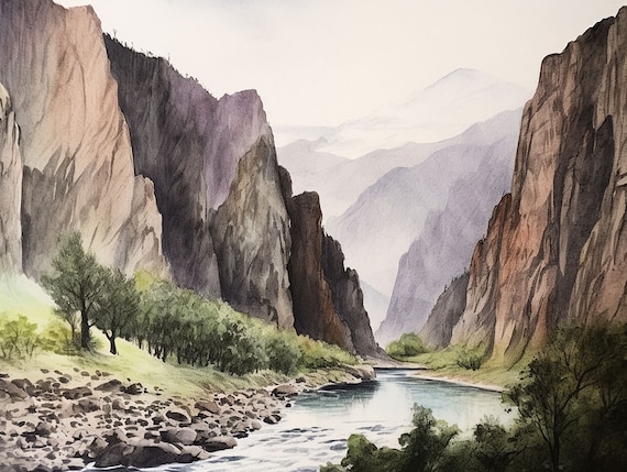 Black Canyon Painting, Gunnison Colorado Art Print