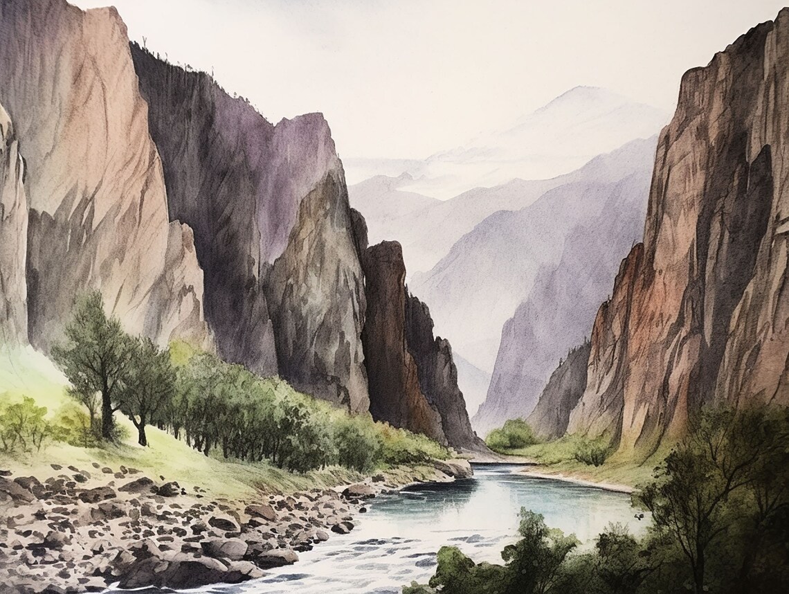 Black Canyon Painting, Gunnison Colorado Art Print
