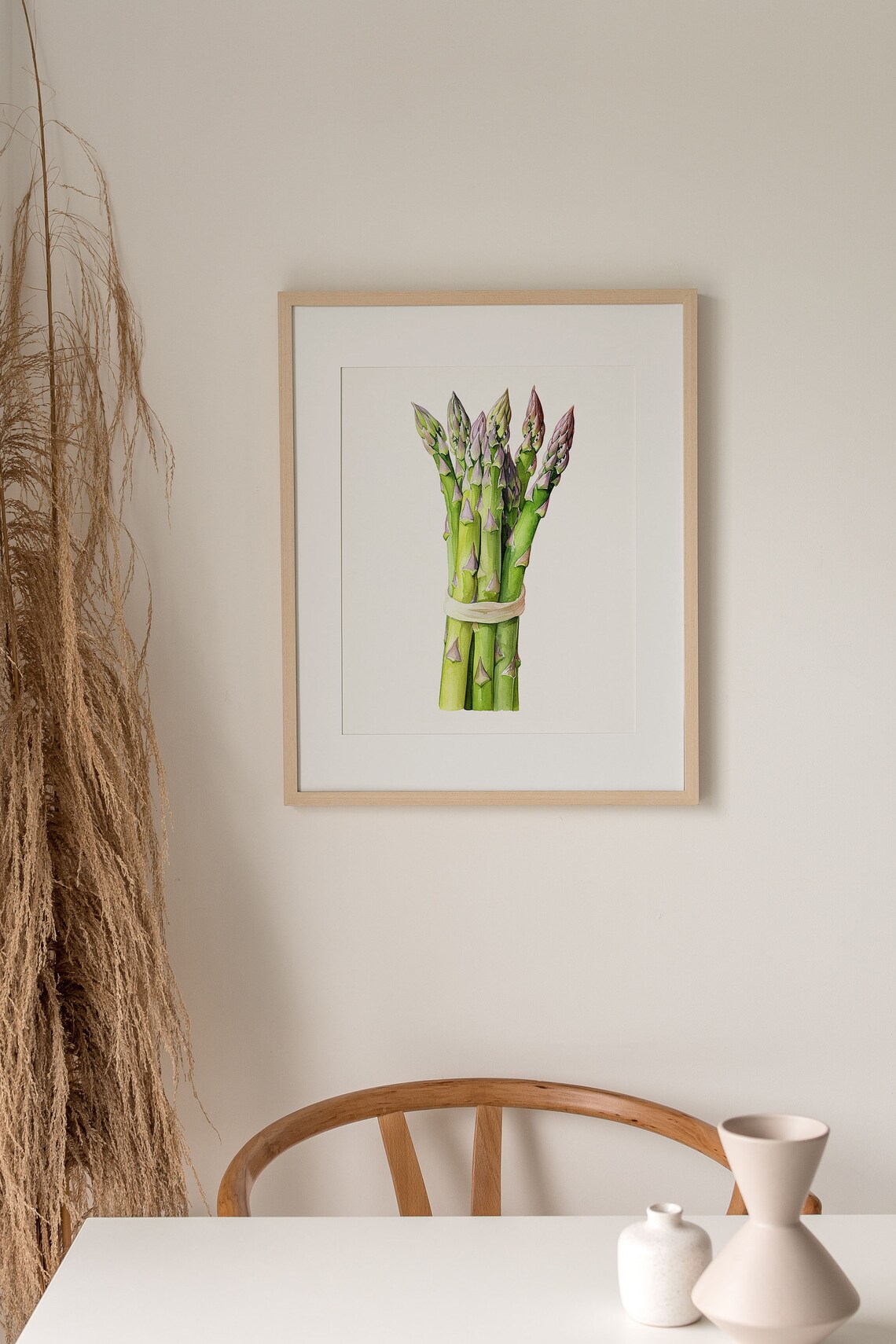 Asparagus Watercolor Botanical Art Print, Rustic Kitchen - Image 2
