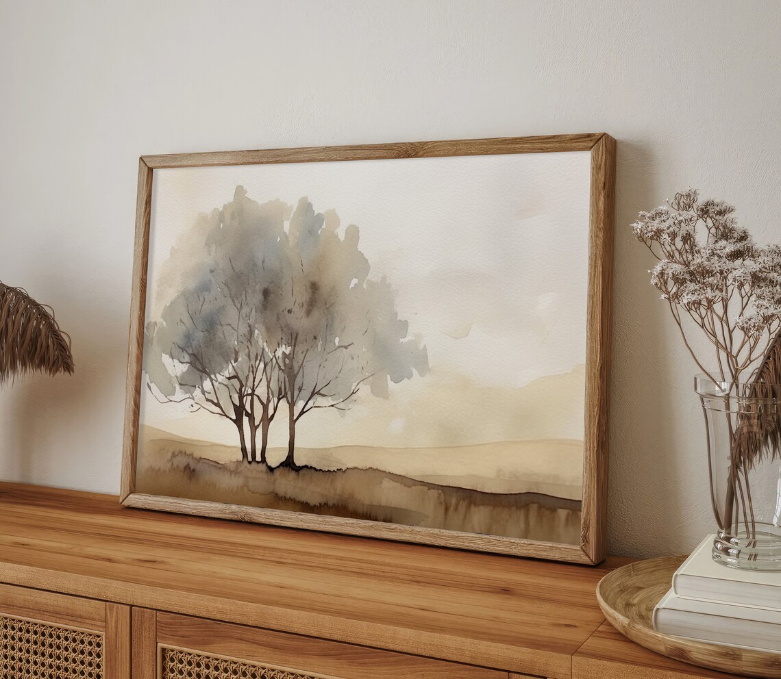 Abstract Tree Landscape Watercolor Art Print - Image 4