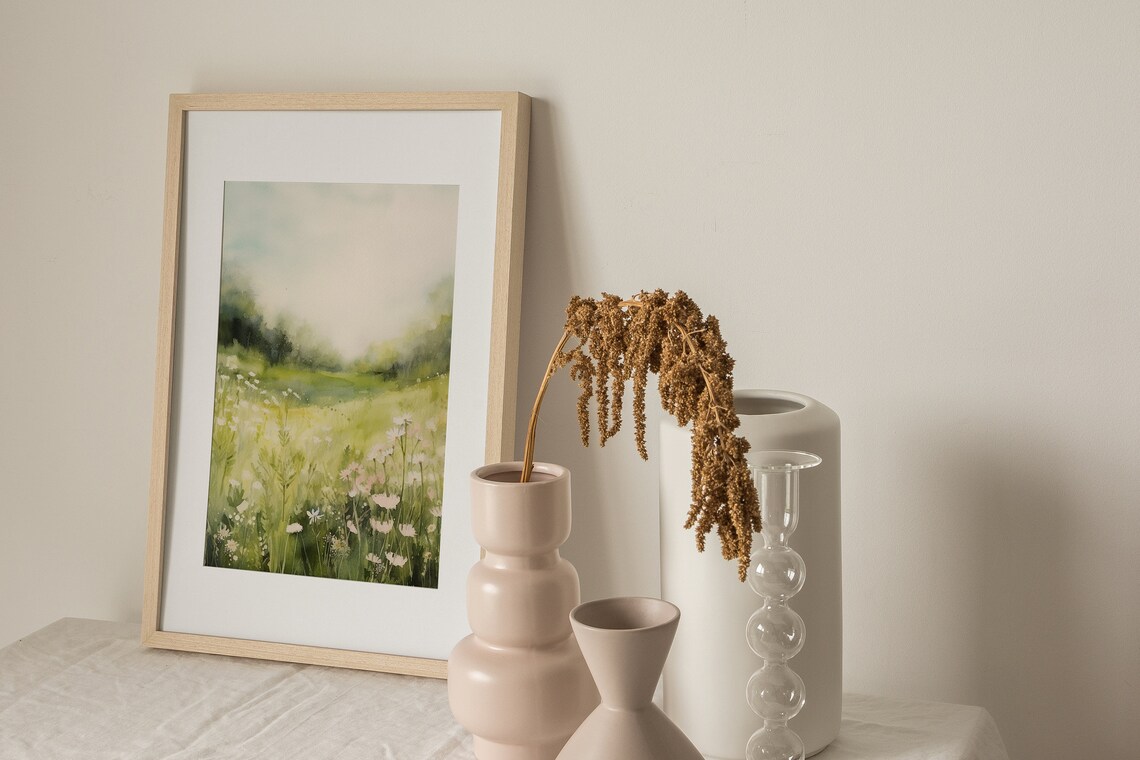 Wildflower Landscape Watercolor Art Print, Nashville - Image 4