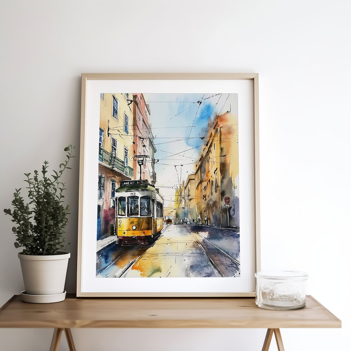 Lisbon Watercolor Art Print, Portugal Cityscape - Image 3
