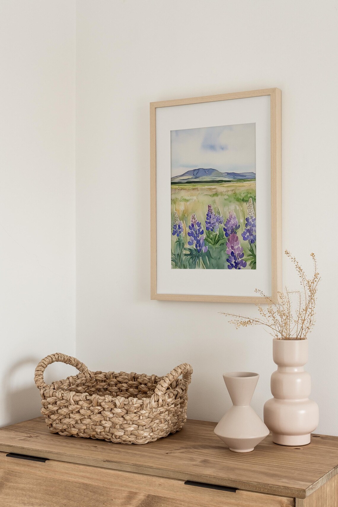 Lupine Painting Iceland Watercolor Art Print - Image 2