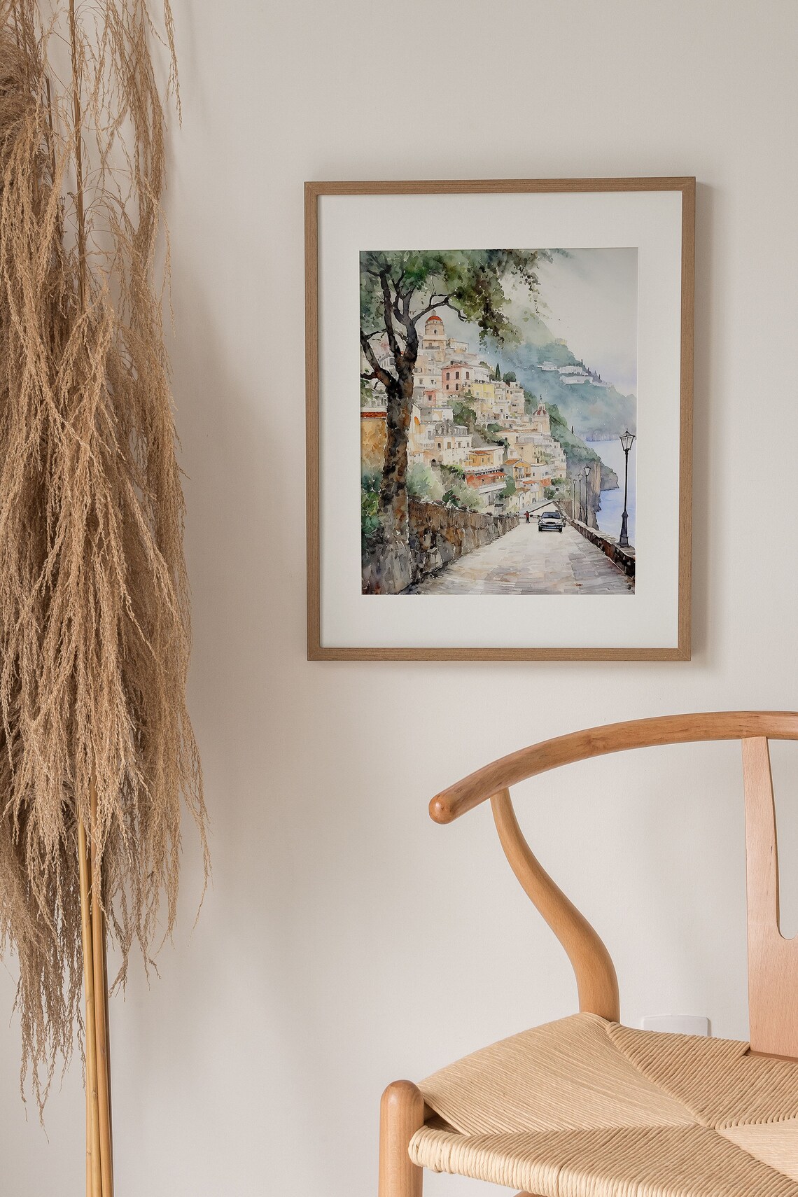 Positano Watercolor Print, Amalfi Coast Cityscape Art - Image 2