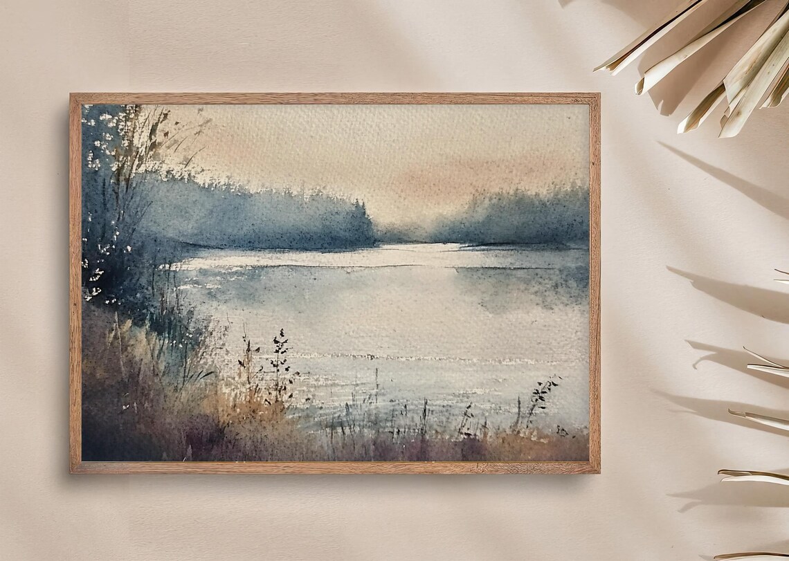 Baker River Watercolor Landscape Art Print, Washington - Image 3