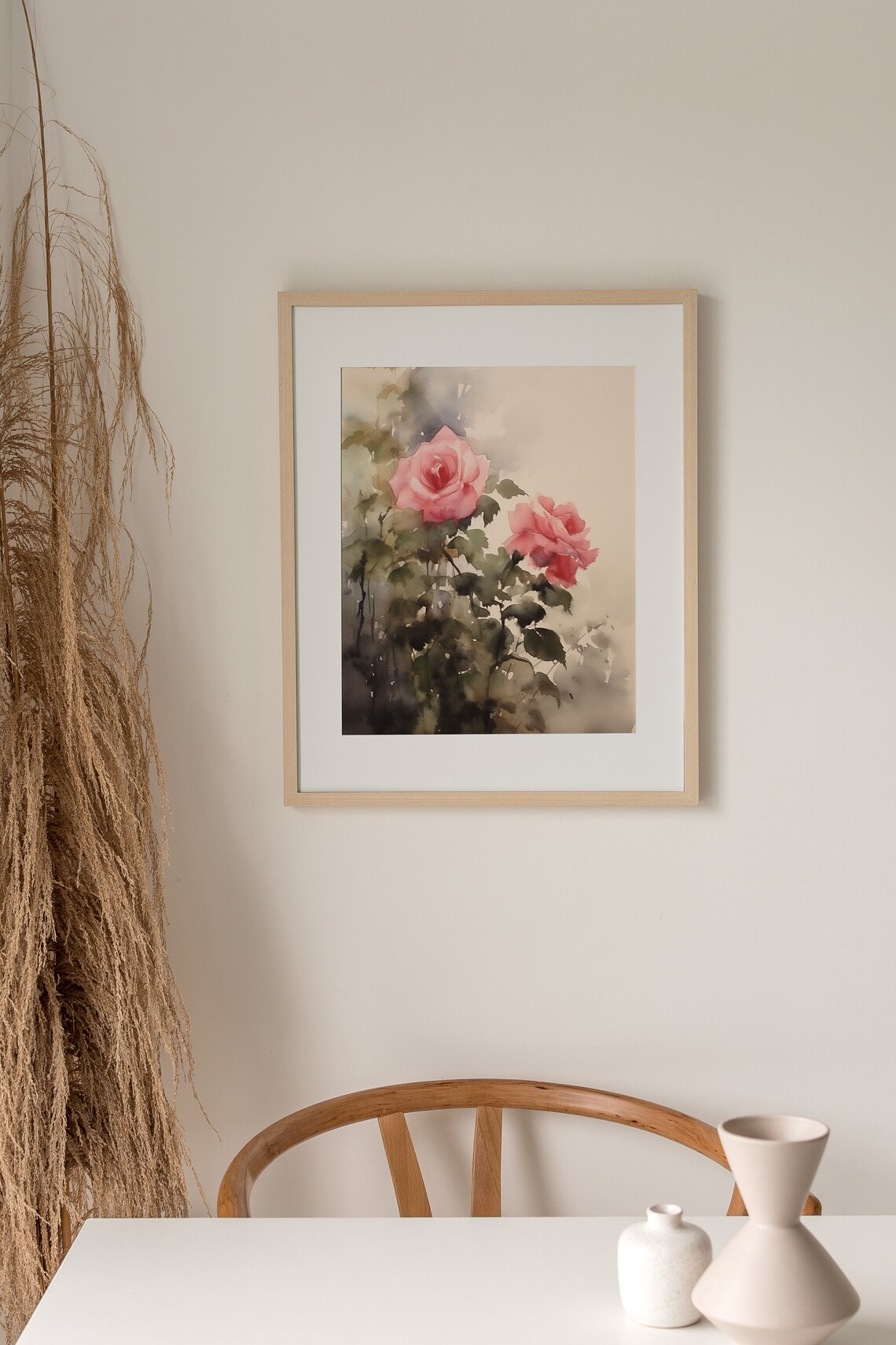 Rosebush Watercolor Floral Art Print, Rustic Decor - Image 3