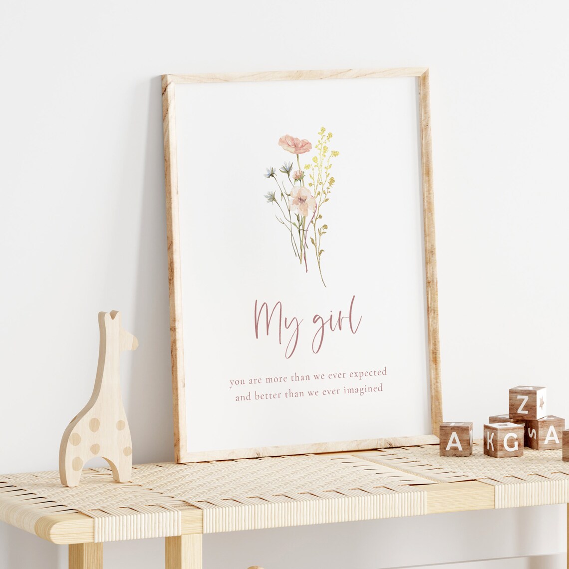 My Girl You Are More Than We Expected Wildflower Nursery Print