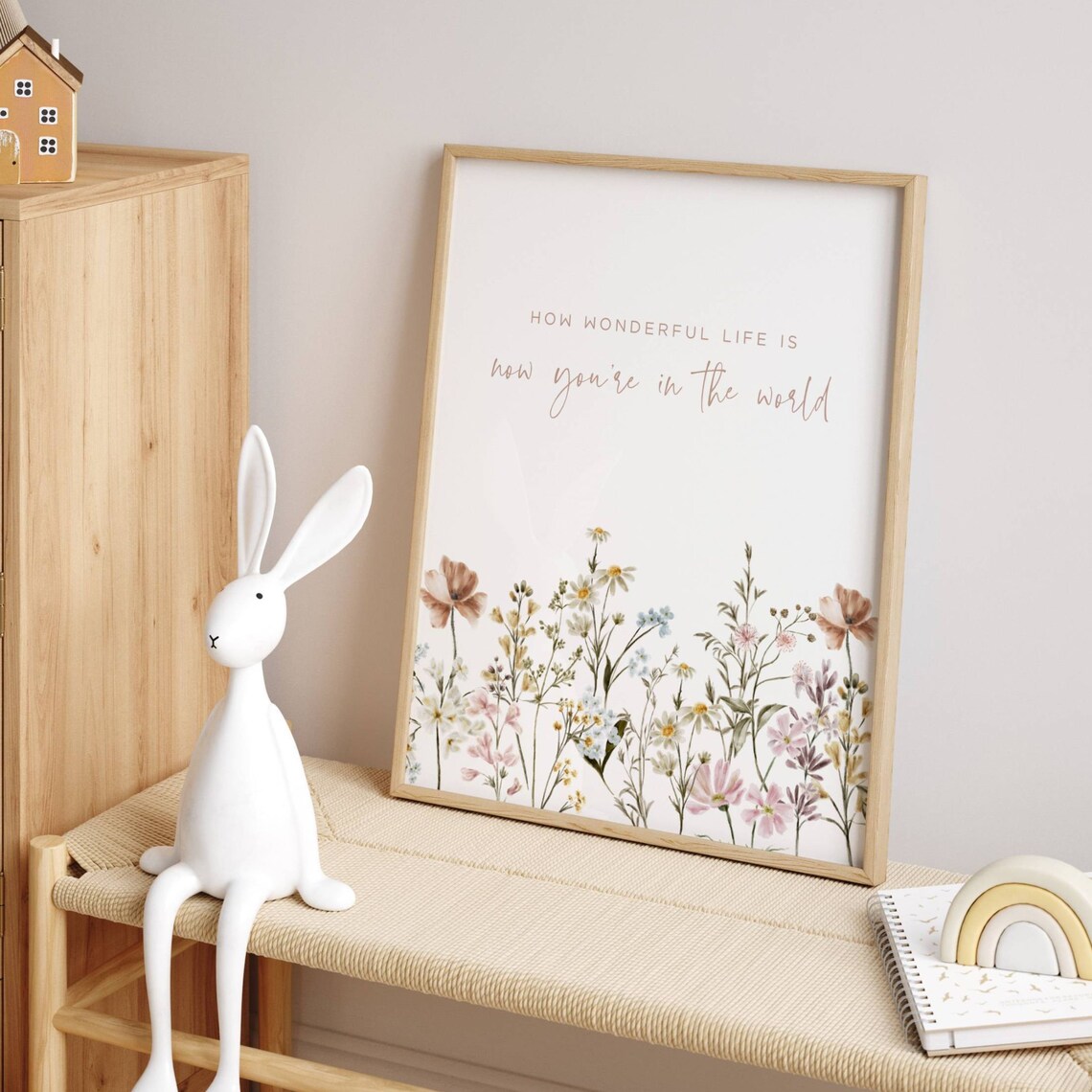 How Wonderful Life Is New Baby Wildflower Nursery Wall Print