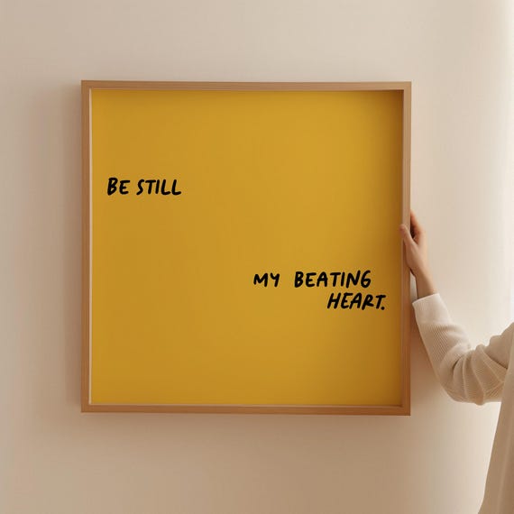 Retro Yellow Motivational Quote Romantic Typography Gallery Wall Decor Funny Love Poster Trendy Wallart