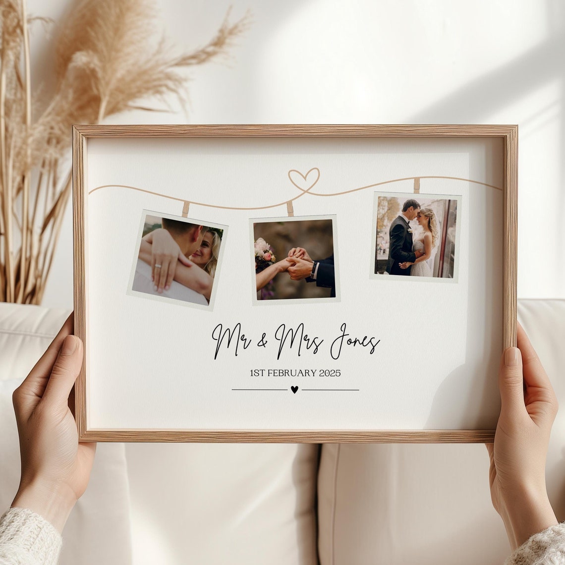 Personalised Wedding Photo Wall Art Wedding Photos Print Wedding Day Photos Gift Just Married Gifts Couple Gifts Photo Gifts