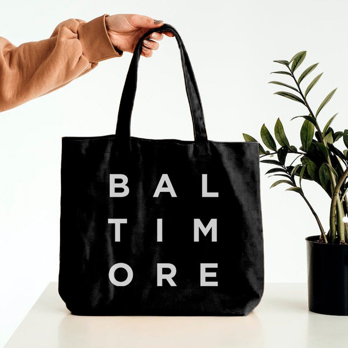 Baltimore Maryland Typography Canvas Tote Bag City Gift Print