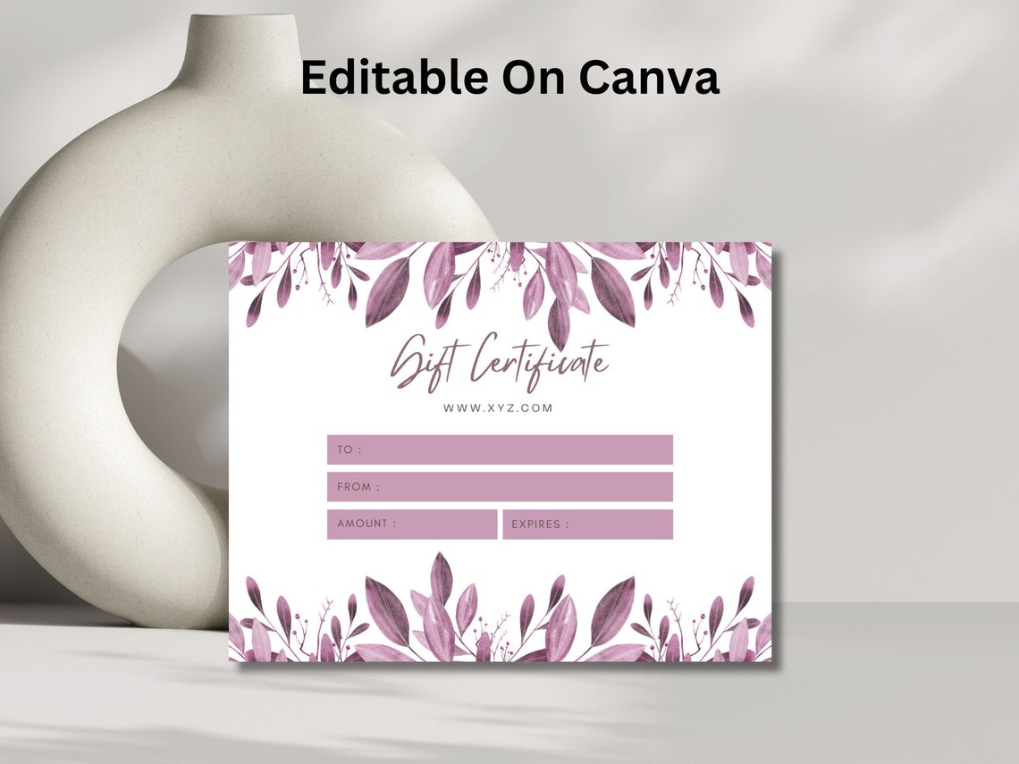 Editable Gift Certificate Template Gift Certificate Template Modern Gift Certificate Editable Gift Card Instant Gift Voucher - Image 5