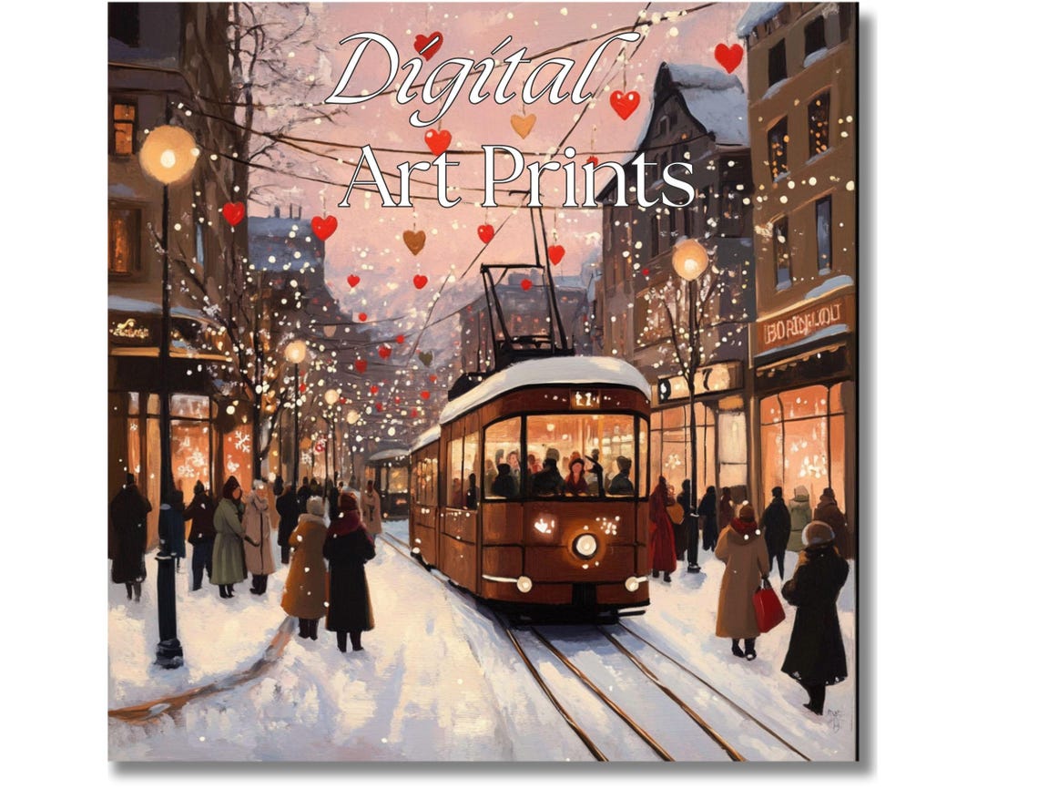 Retro Valentines Day Wall Art Cute Valentines Day Art Valentines Day Painting Romantic - Image 2