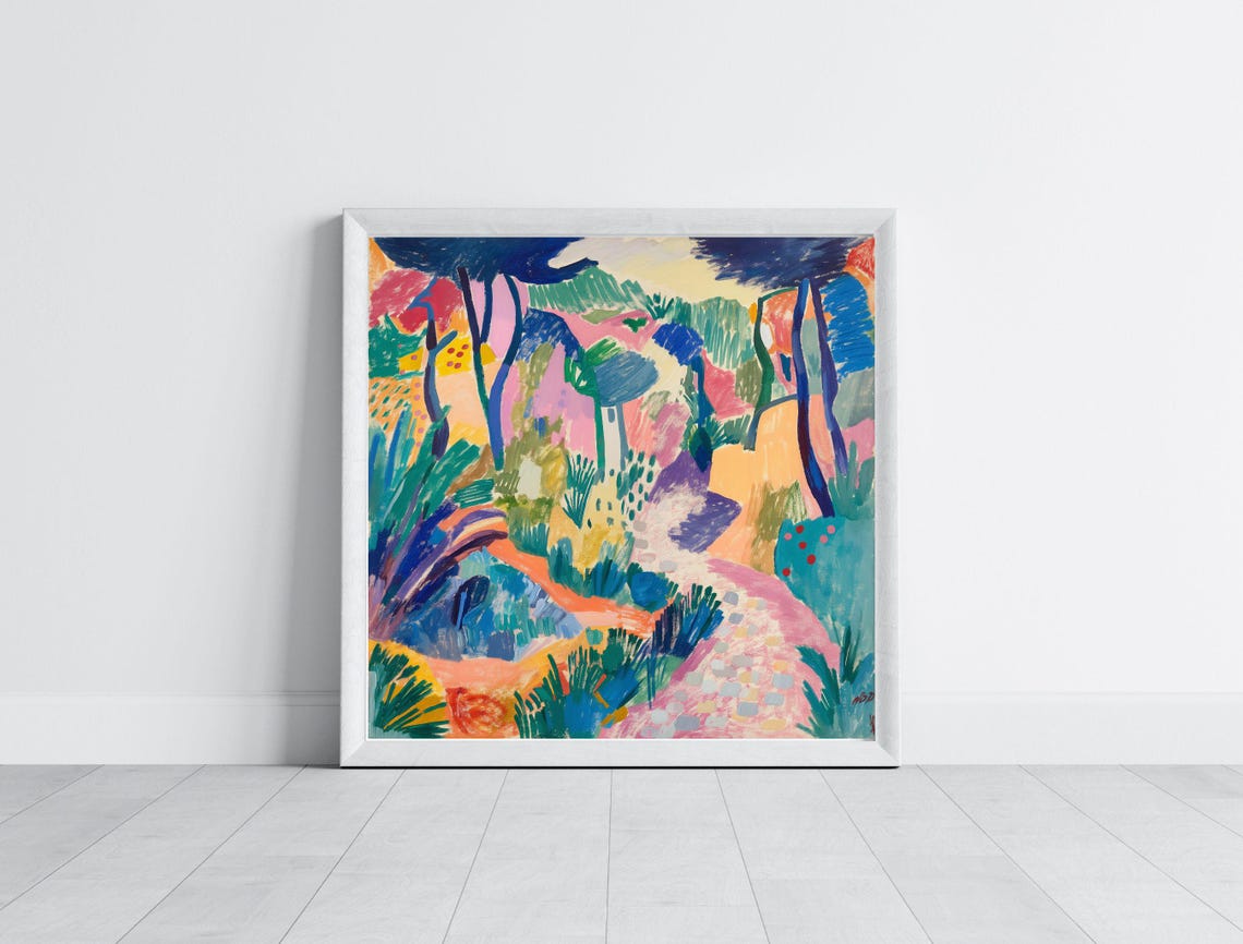 Fauvist Forest Landscape Colorful Abstract Expressionist Art Poster - Image 6