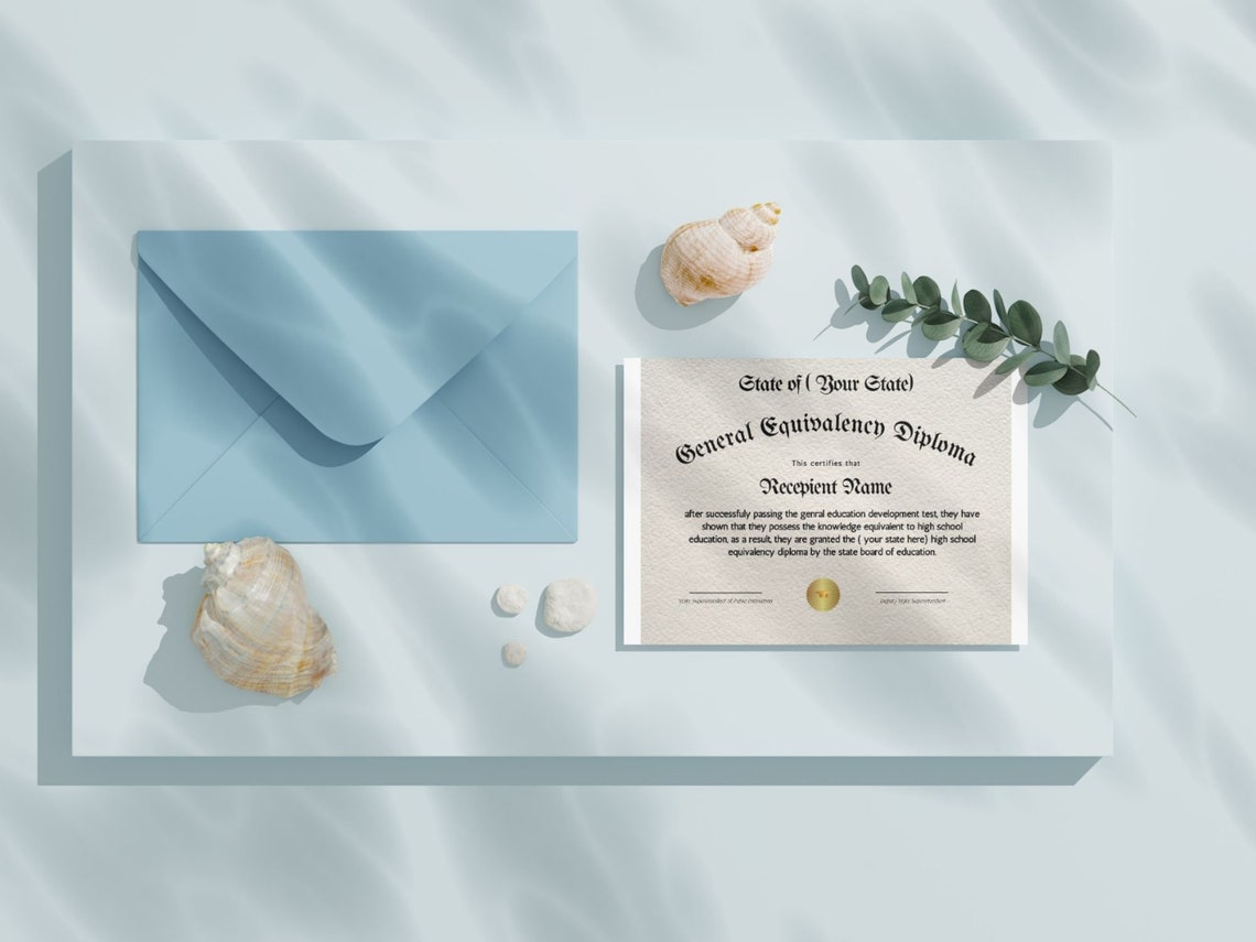 Editable GED Diploma Certificate Canva Template Digital Download Print - Image 3