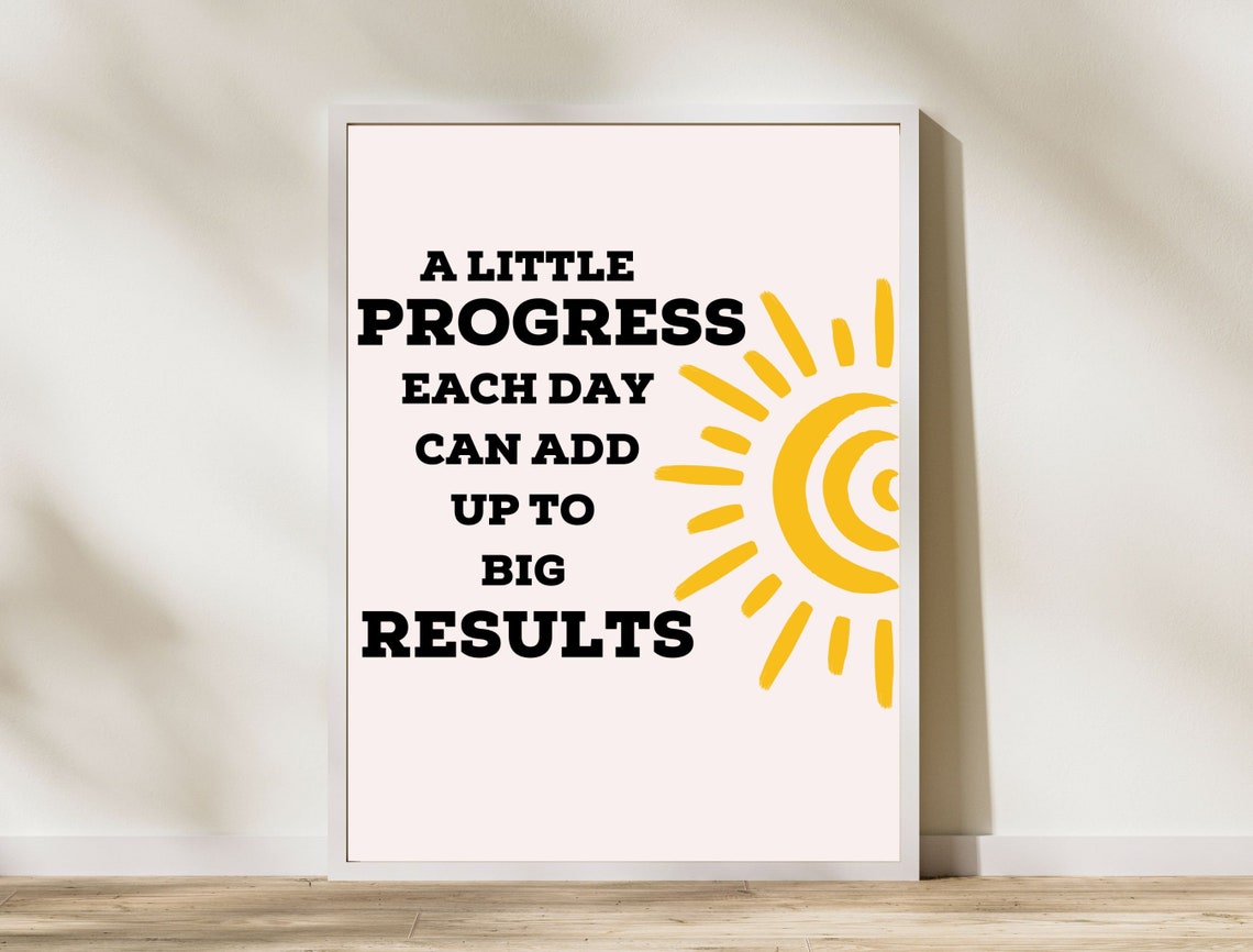 A Little Progress Each Day Bright Sunny Motivational Quote Poster - Image 7