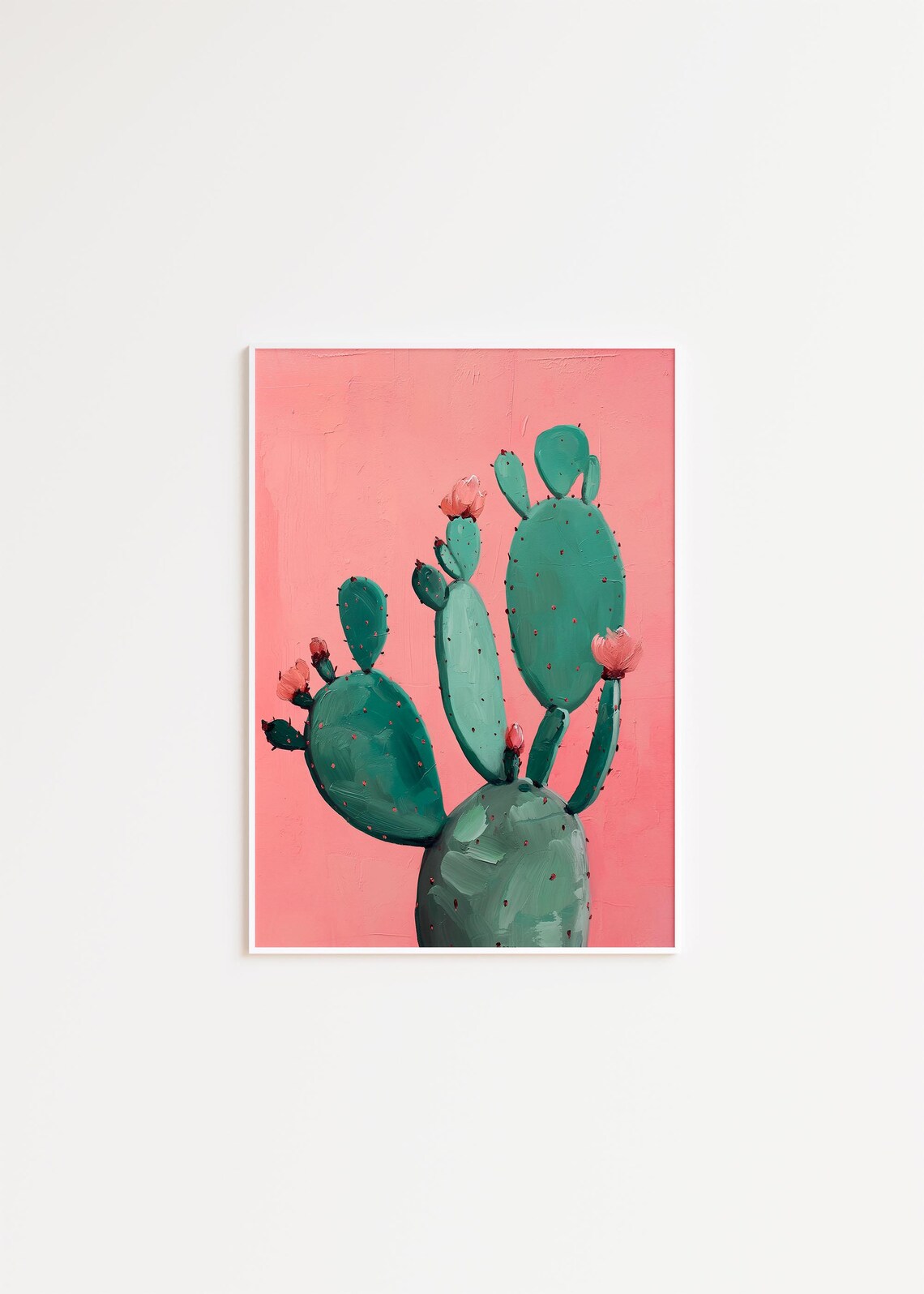 Girly Cactus Minimalist Botanical Art Print