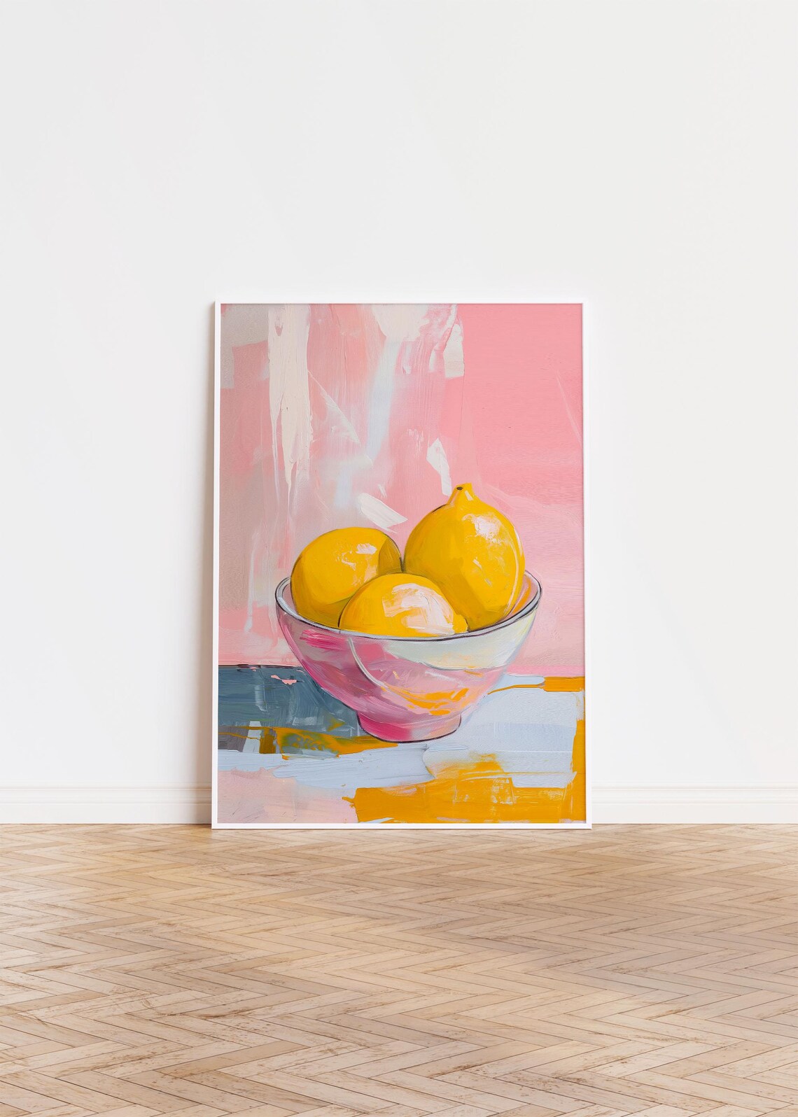Impressionist Bowl Of Yellow Lemons Still Life Painting Poster