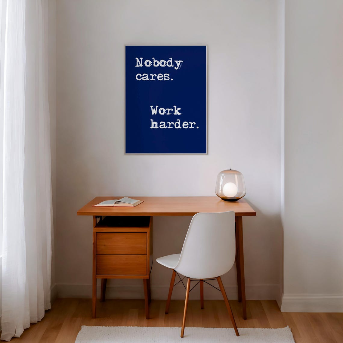 Nobody Cares Work Harder Motivational Quote Typewriter Style Poster - Image 2