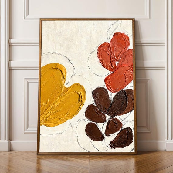 Abstract Paint Texture Poster, Modern Impasto