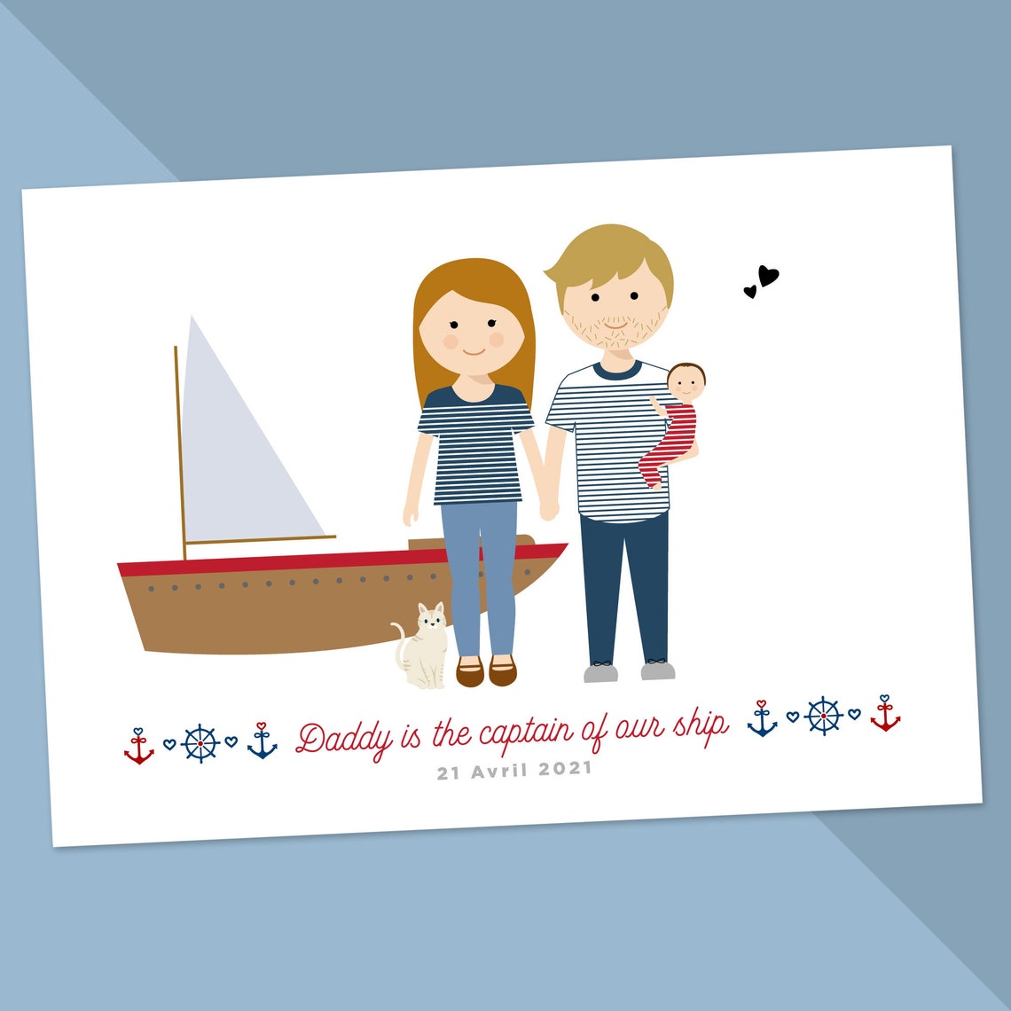 Personalized Family Portrait With House Illustration Couple Drawing With House As Housewarming Gift - Image 3
