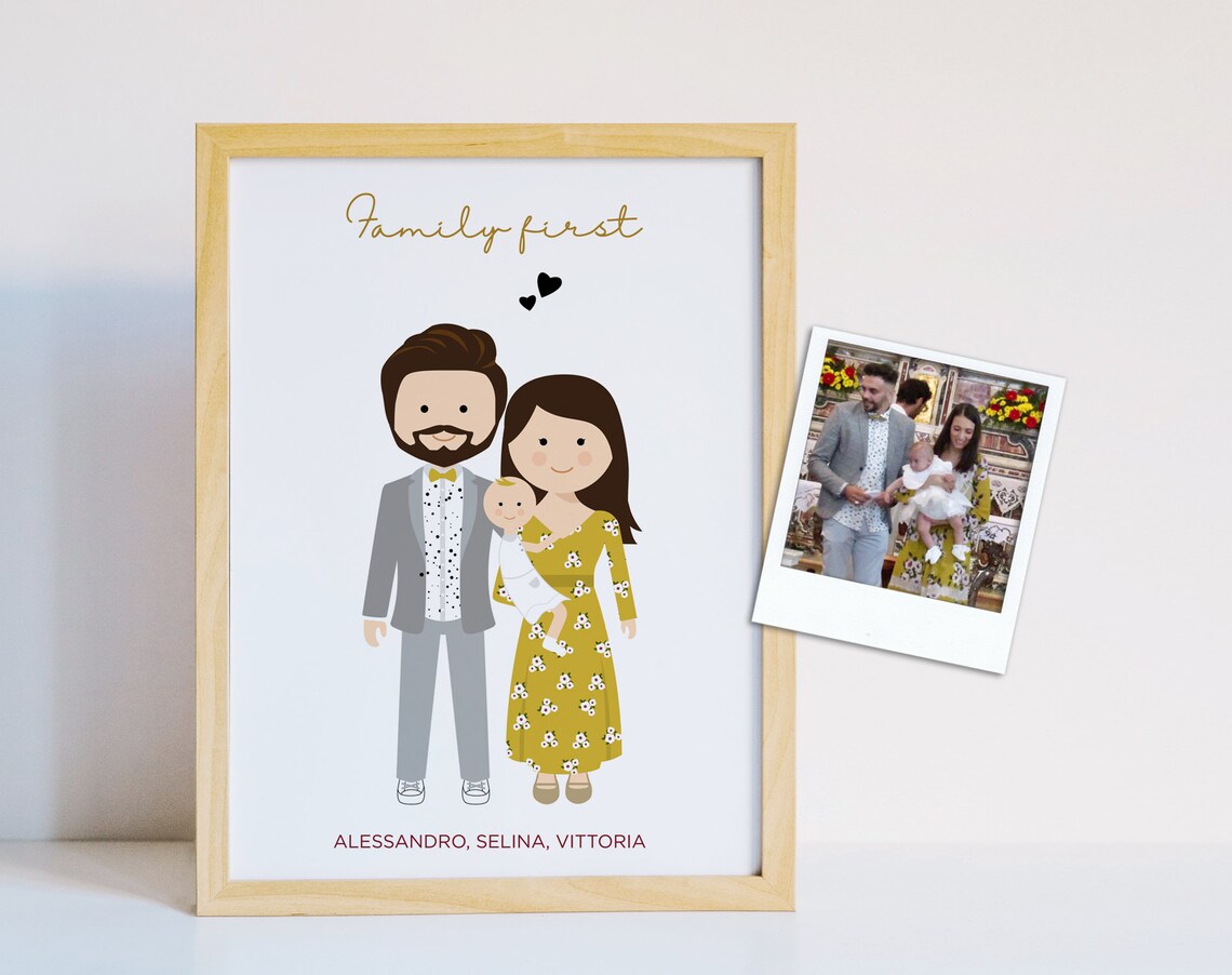 Custom Family Portrait With Pets, Personalized Print - Image 3