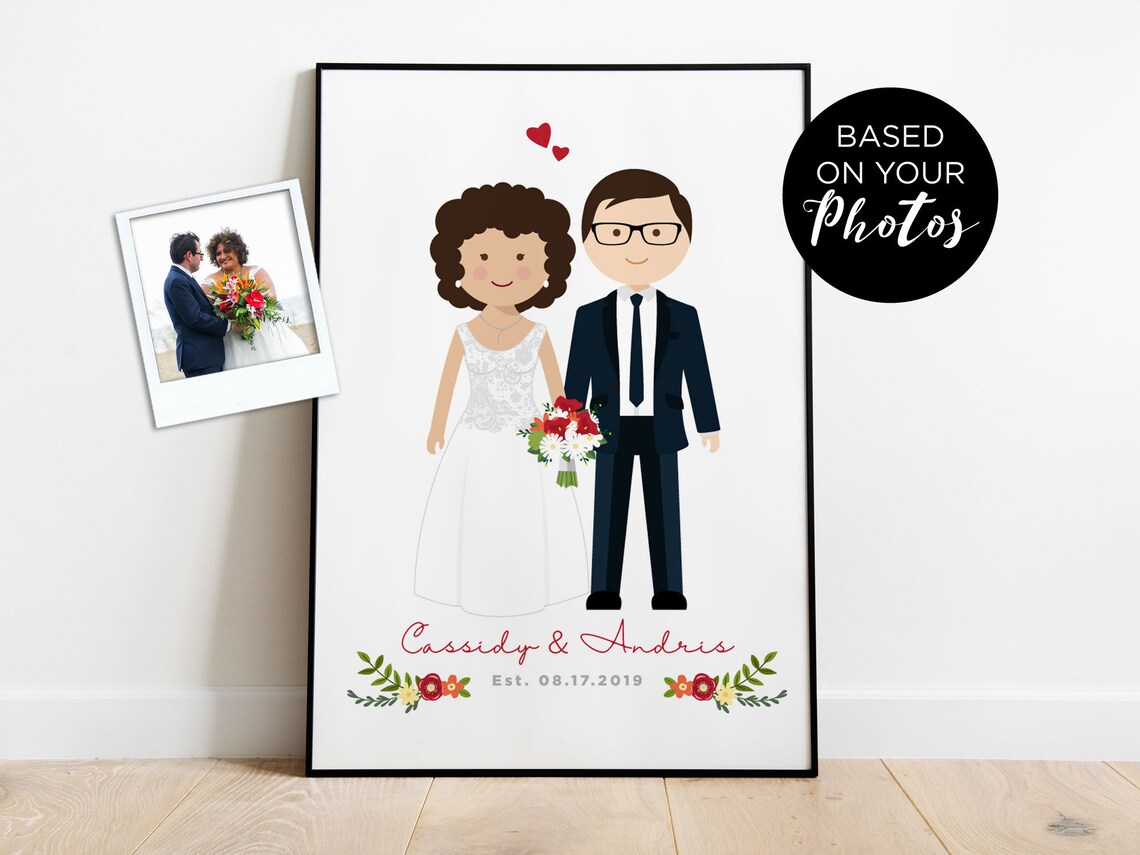 Personalized Morrison Family 2021 of Four Illustration Portrait Poster - Image 2