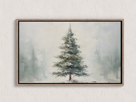 Winter Landscape Oil Painting Cozy Snowy Forest Wall Art Decor For Living Room Seasonal Artwork