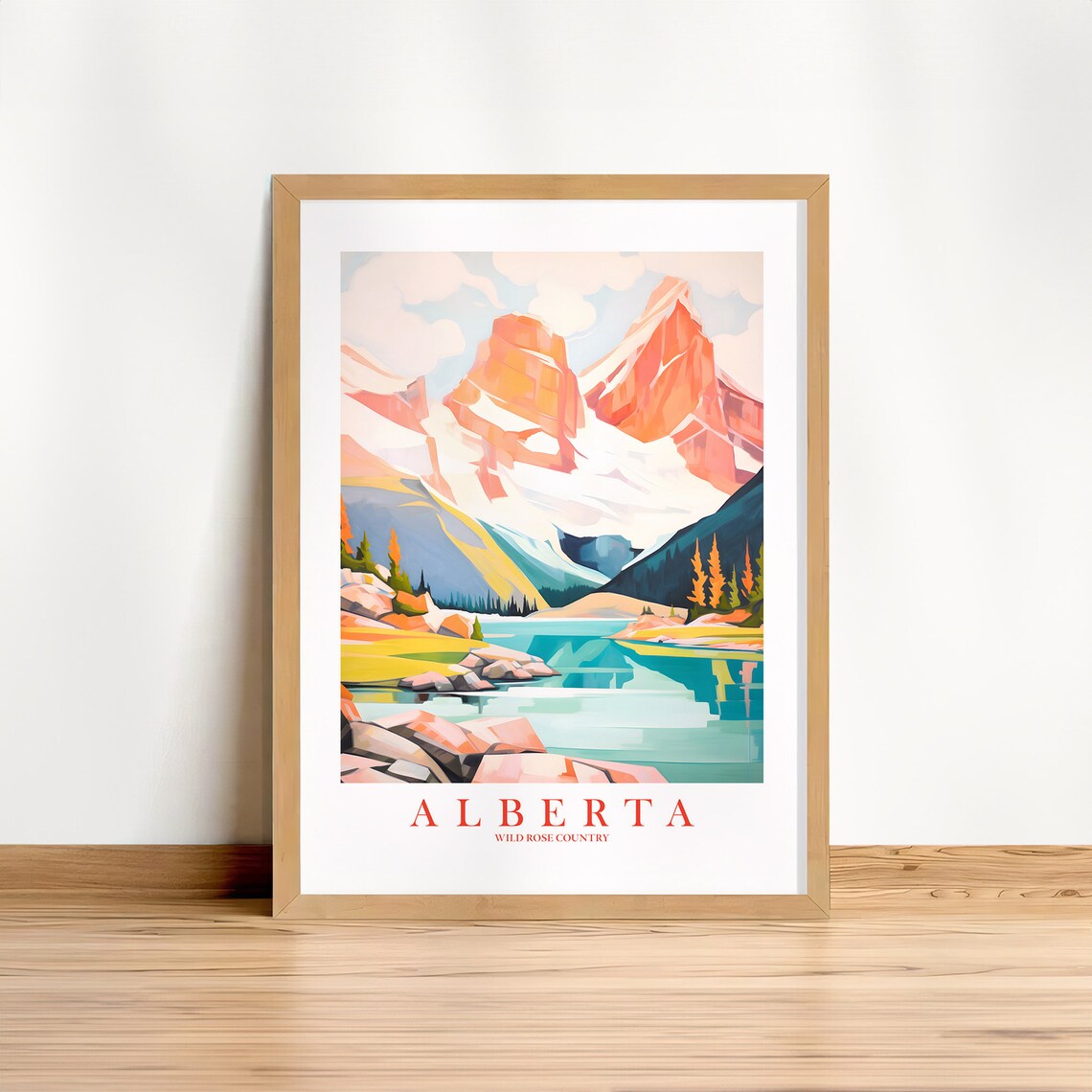 Alberta Travel Poster, Banff Jasper Mountain Scenery