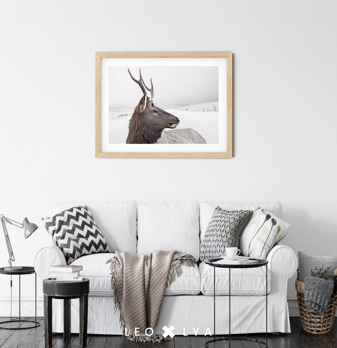 Deer In Snow Winter Wildlife Photography Majestic Animal Wall Art