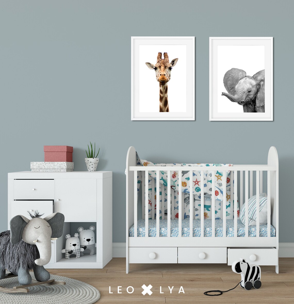 Giraffe Print, Modern Minimalist Nursery Safari Art - Image 6