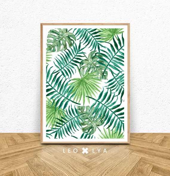 Tropical Print Tropical Leaf Poster Summertime Poster Modern Art Print Tropical Decor Beach Decor Beach Art Beach Print