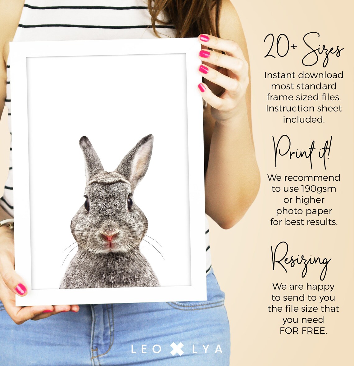 Rabbit Woodland Animal Nursery Art Print - Image 2