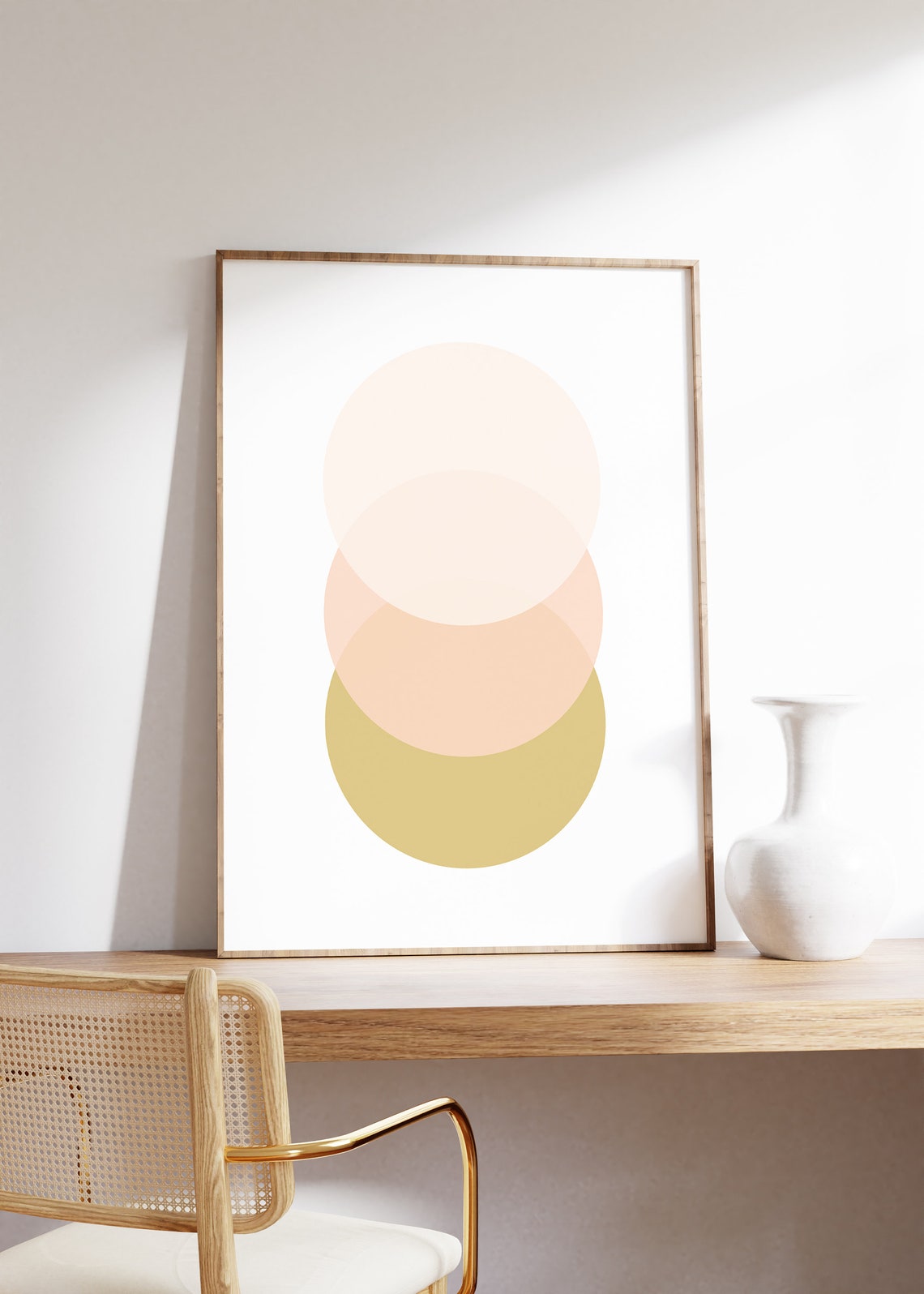 3 Circles Wall Printgeometric Style Printgeometric Artblush Pink Gold Wall Artpastel Colors Printnursery Wall Decorinstant - Image 2