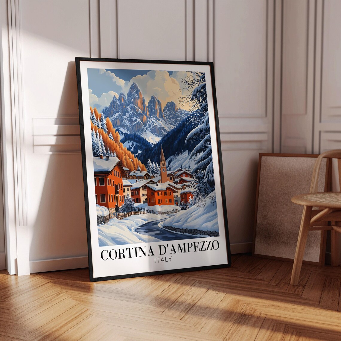 Cortina d'Ampezzo Italy Travel Poster, Wall Decor - Image 4