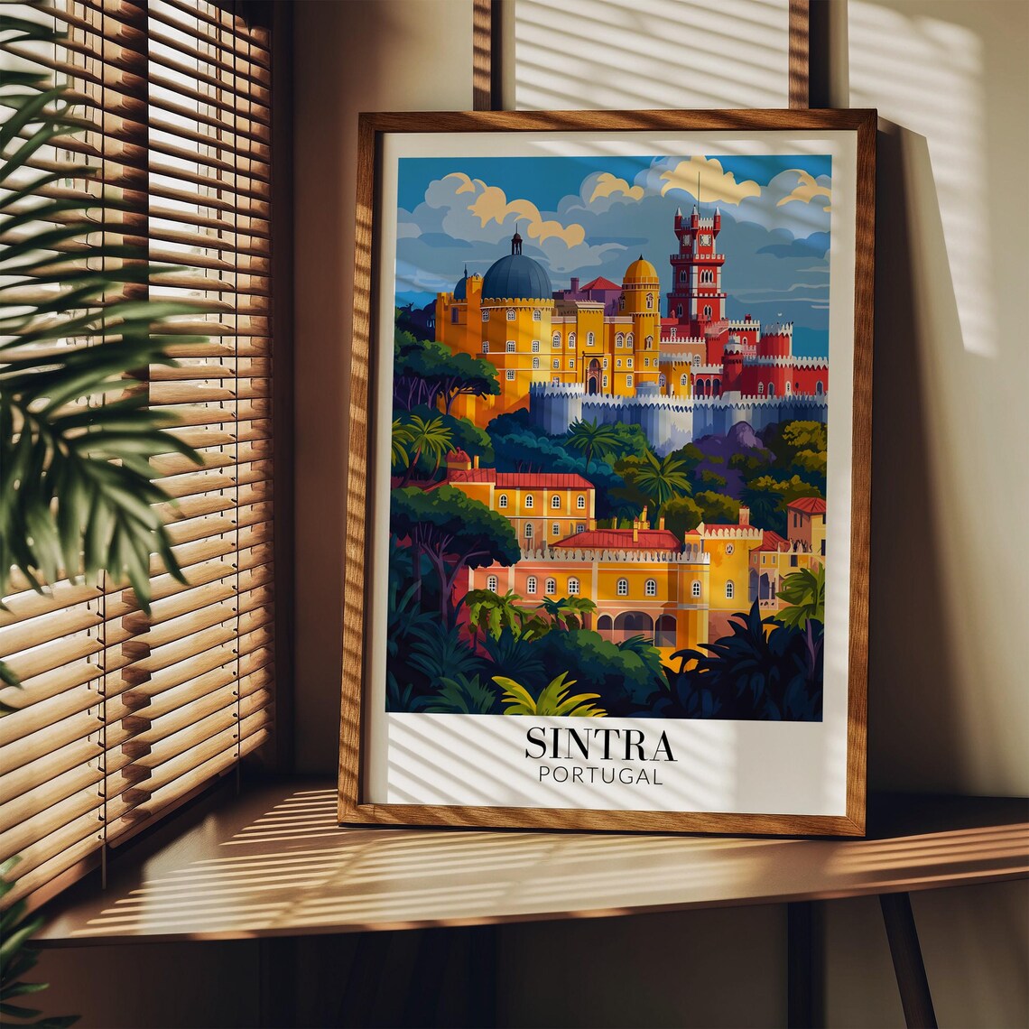 Sintra Portugal Pena Palace Colorful Hilltop Castle Travel Poster - Image 3