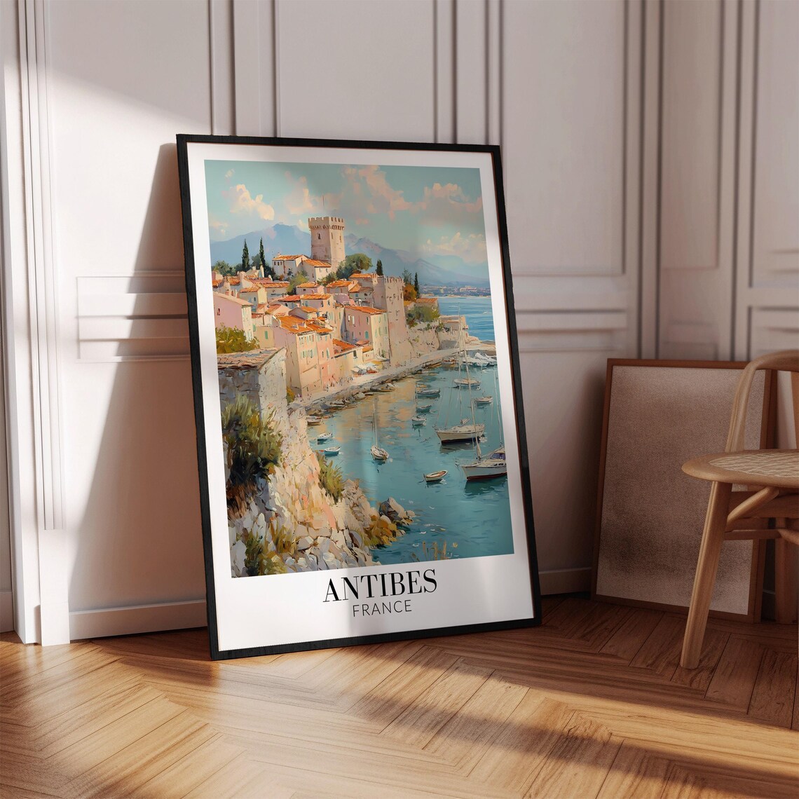 Antibes France Old Town Tower Harbor Sailboats Riviera Travel Poster - Image 4