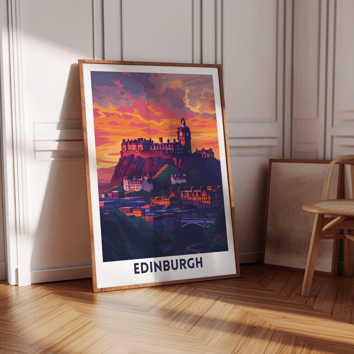 Edinburgh Castle Sunset Scotland Skyline Historic City Poster - Image 3