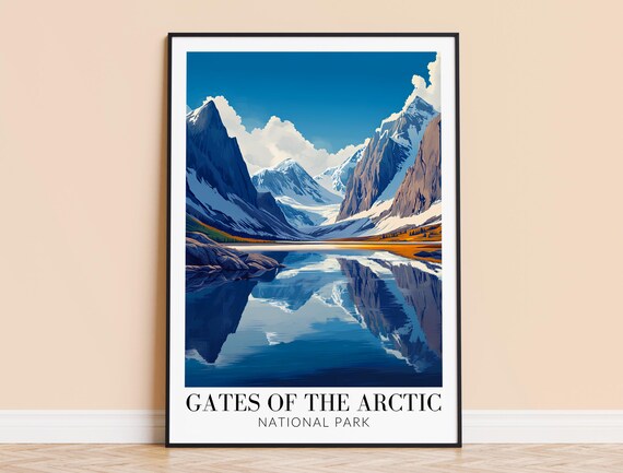 Gates of the Arctic National Park Alaska Mountain Travel Poster