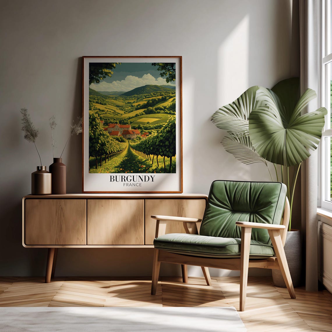 Burgundy Print Burgundy France Travel Wall Hanging Home Decoration Gift For Art Lovers Burgundy Wall Poster Art - Image 2